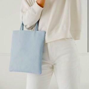 ▫️Baggu▫️Light Blue Mini Flat Leather Tote